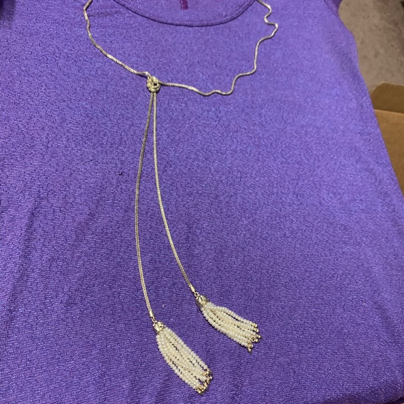 SOLD***Kendra scott Annora pearl lariat tassel necklace - Picture 2 of 13